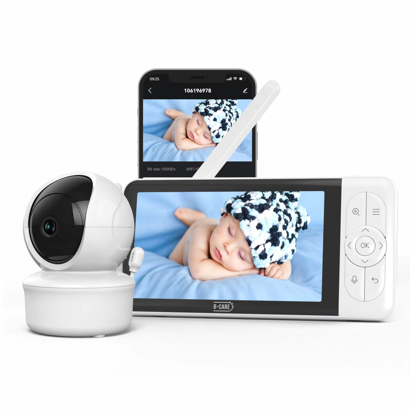 Audio Hd Music - Babystar 5-inch Tuya baby monitor, 1080P