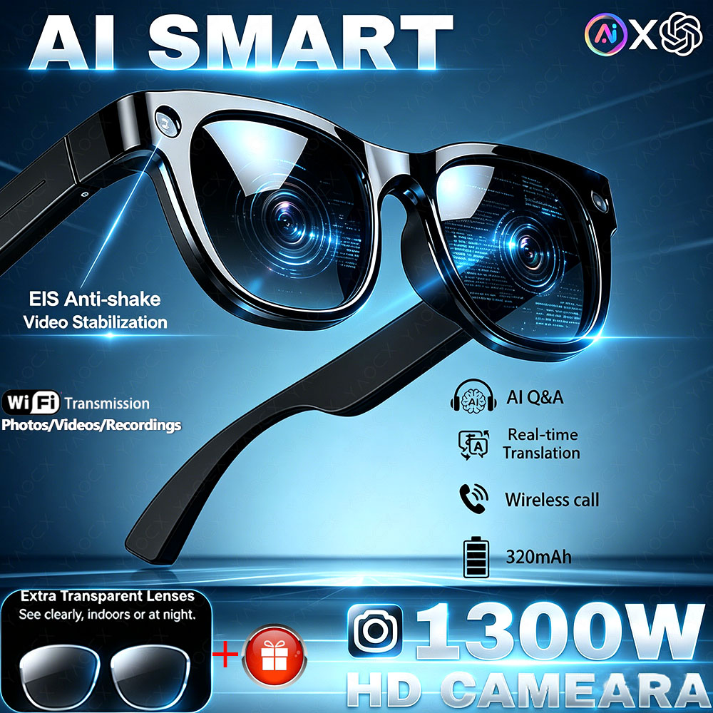 Audio Music To Video Ai Free - 1300W HD Camera Smart AI Glasses