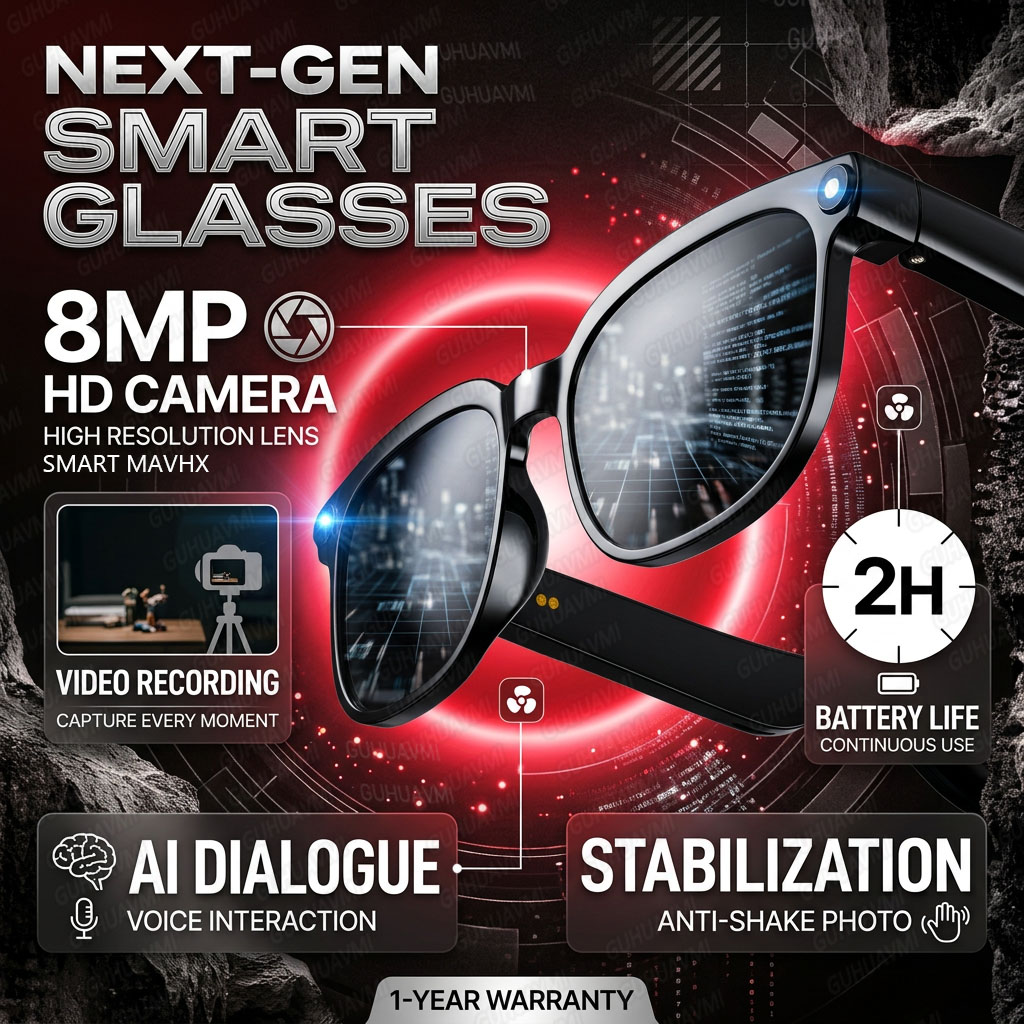 Wireless Smart Camera Glasses  - Audio Music Video บทวิจารณ์และราคา