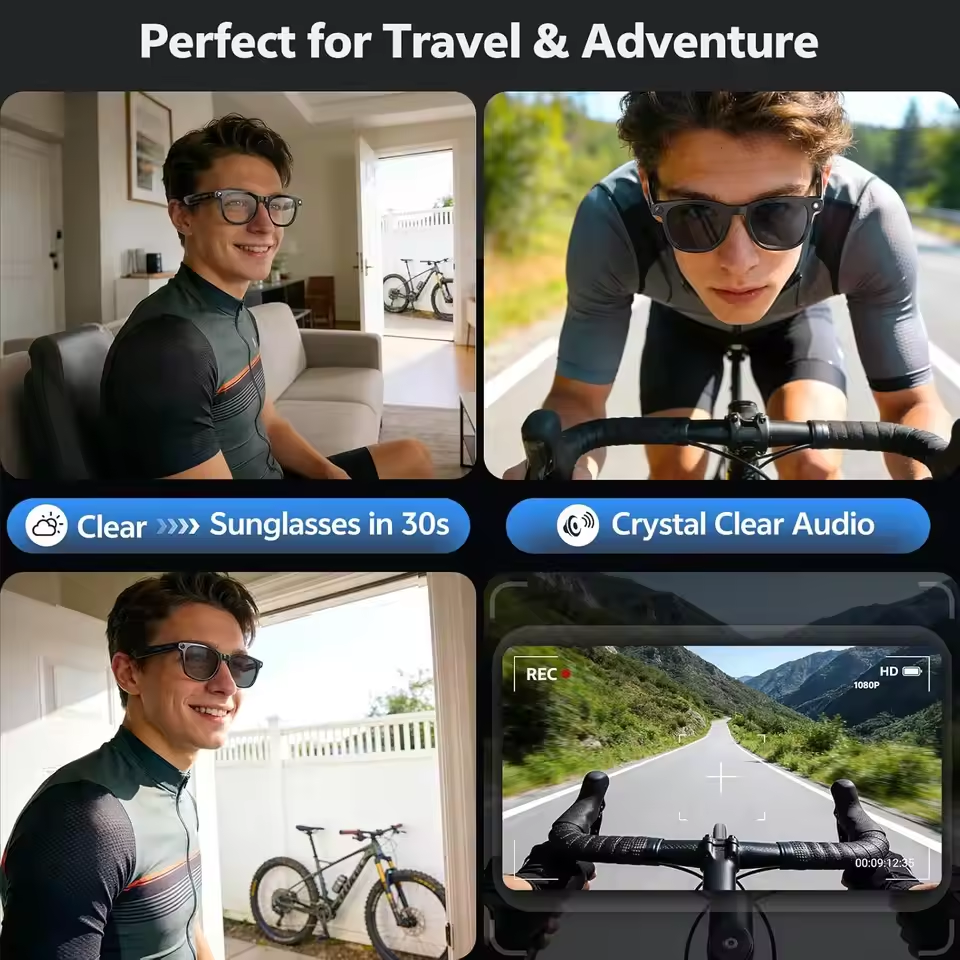 Wireless Smart Camera Glasses  - Audio Music Video บทวิจารณ์และราคา