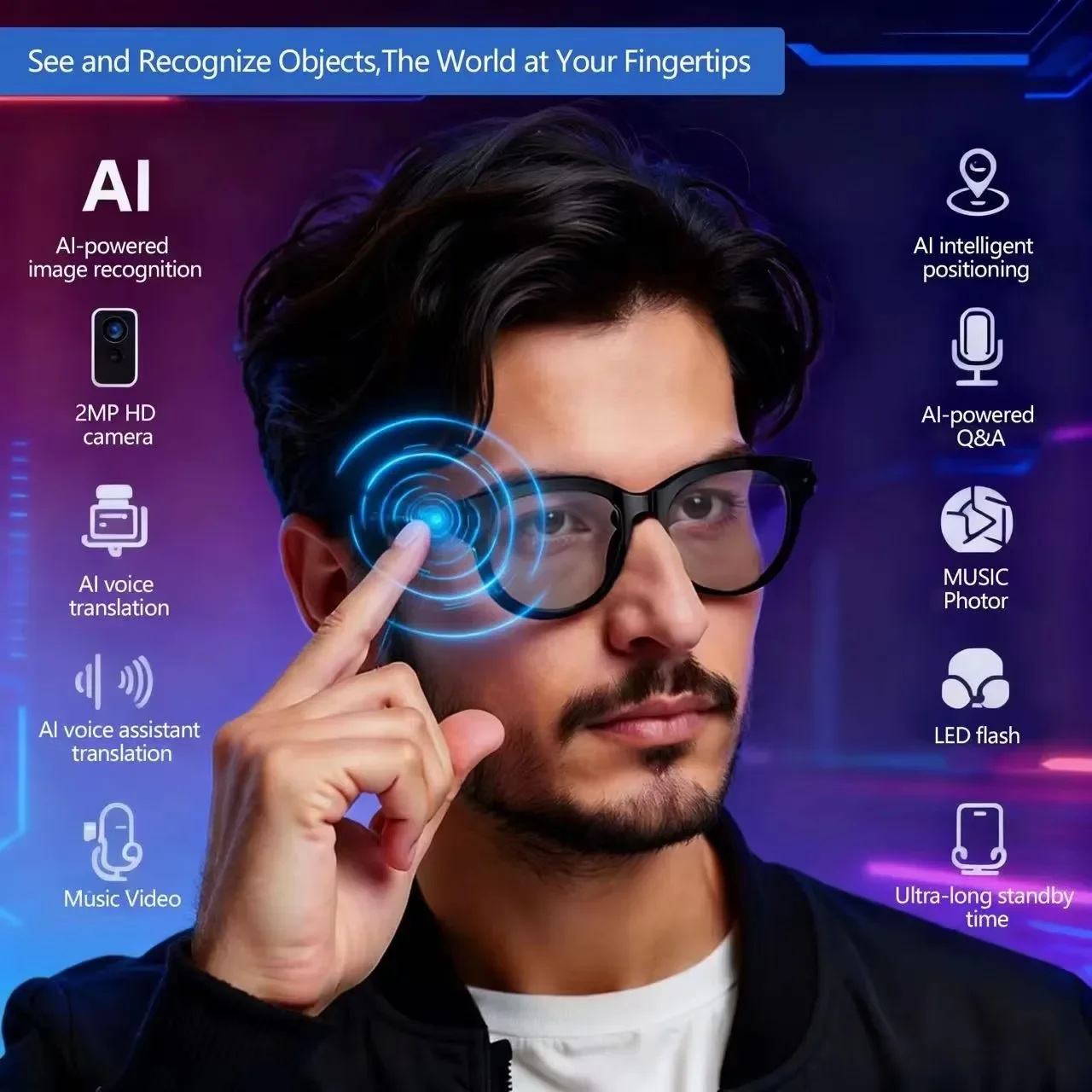 AI Sunglasses for Men with Rea - Audio Music To Video Ai Free บทวิจารณ์และราคา