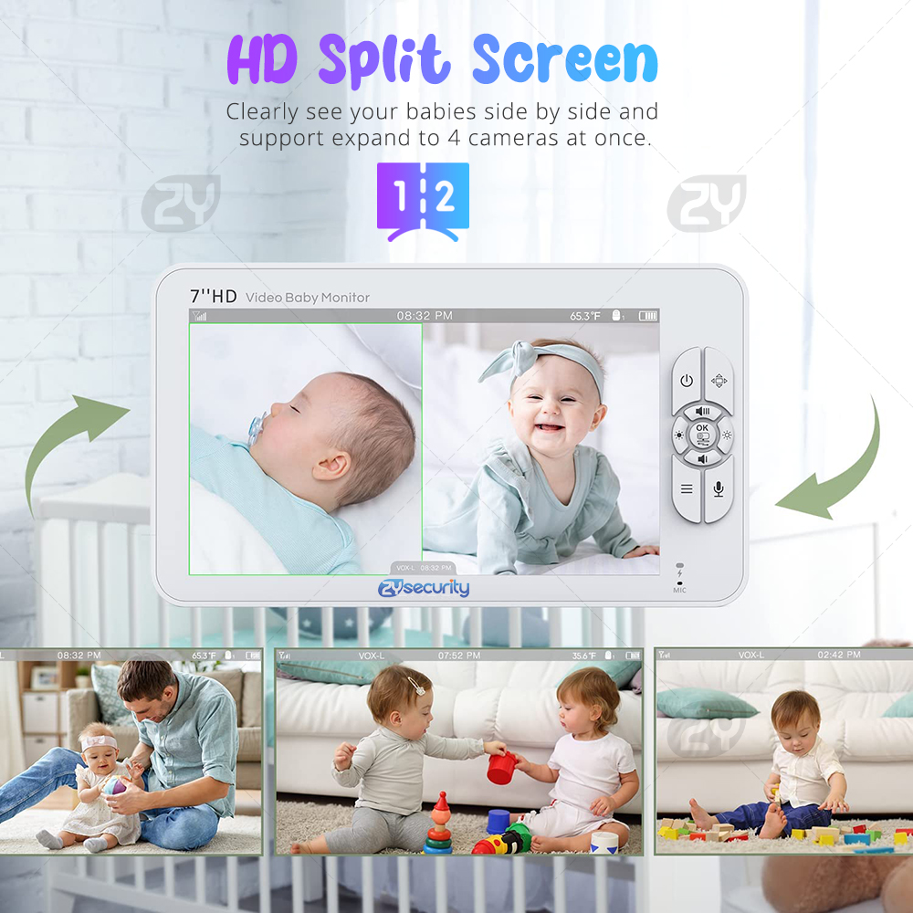 7.0 inch Video Baby Monitor HD - Audio Hd Music บทวิจารณ์และราคา