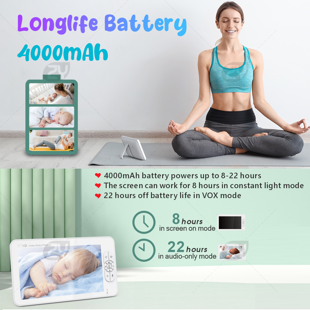 7.0 inch Video Baby Monitor HD - Audio Hd Music บทวิจารณ์และราคา