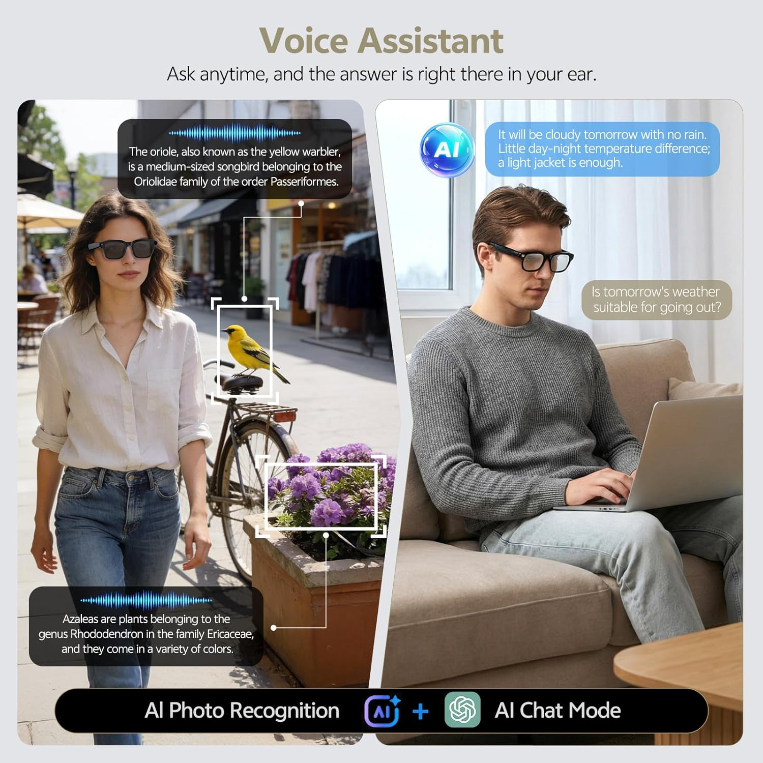 2026 New Camera Glasses 1080P  - Audio Music To Video Ai Free บทวิจารณ์และราคา