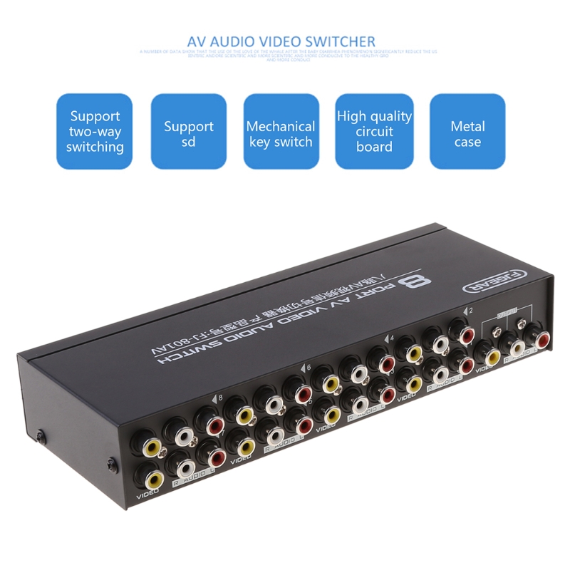 8-Way AV Switch RCA Switcher 8 - Audio Music Converter บทวิจารณ์และราคา