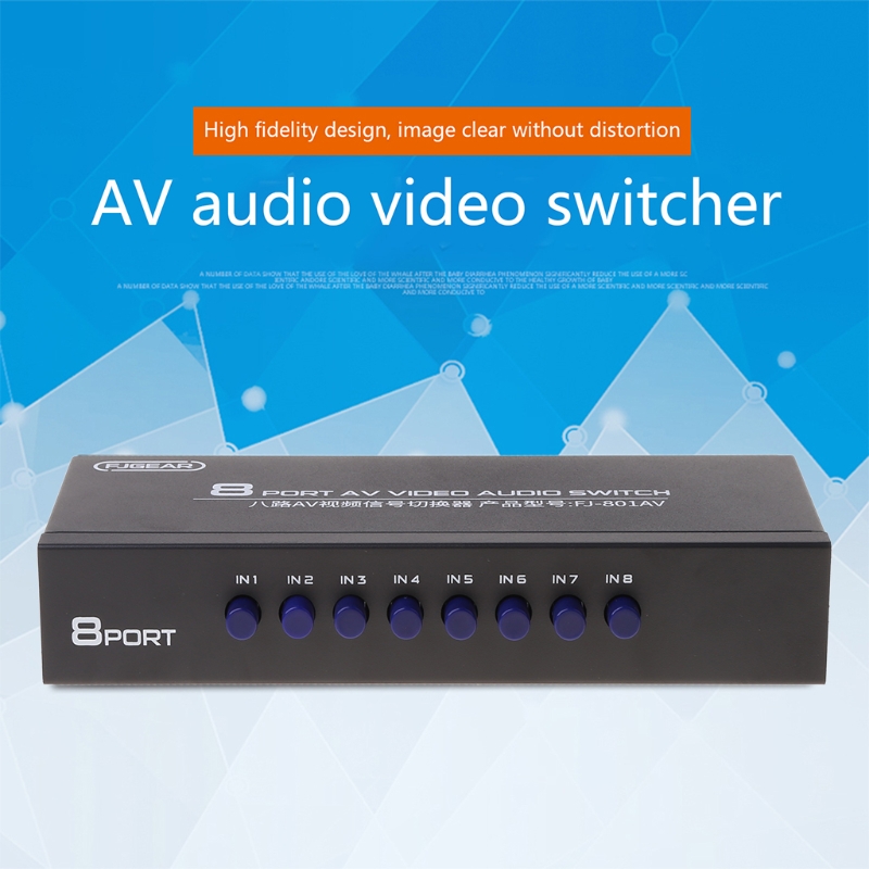 8-Way AV Switch RCA Switcher 8 - Audio Music Converter บทวิจารณ์และราคา