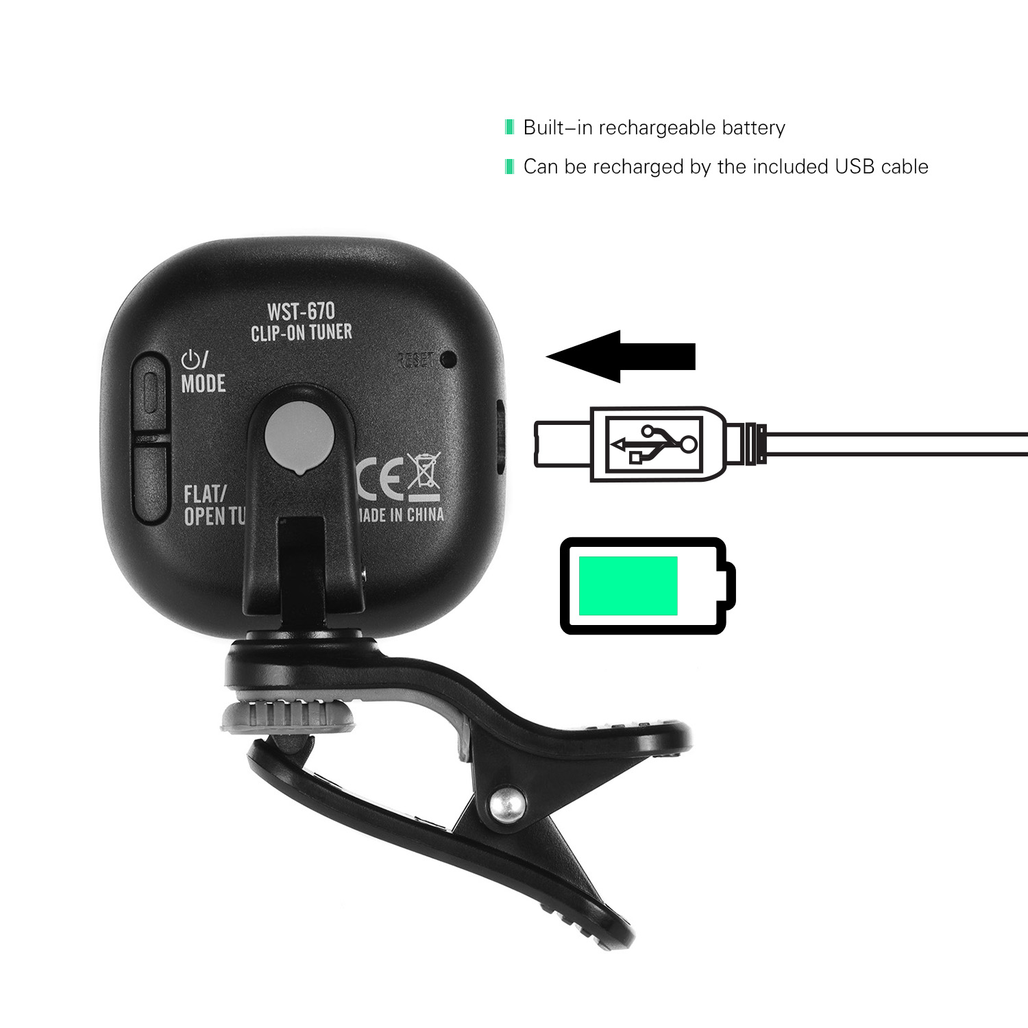 Cherub WST-670 Rechargeable Cl - Guitar Tuner Clip บทวิจารณ์และราคา