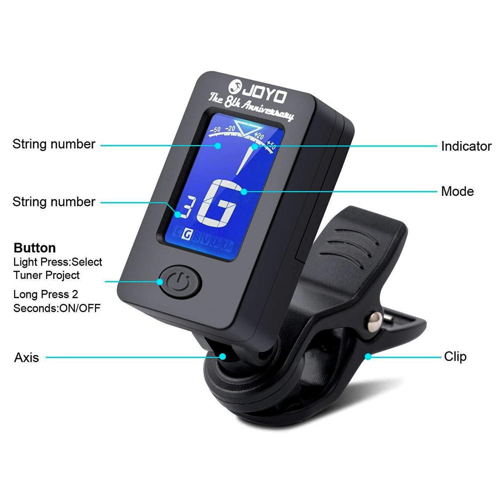 JOYO Guitar Tuner JT-01 360 De - Guitar Tuner Clip บทวิจารณ์และราคา