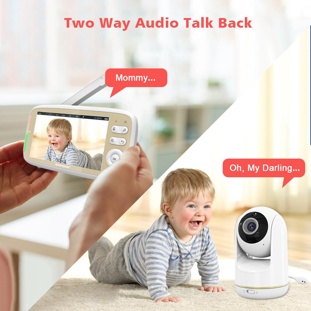 VB803 Baby Monitor 5 Inch 720P - Audio Music Video บทวิจารณ์และราคา
