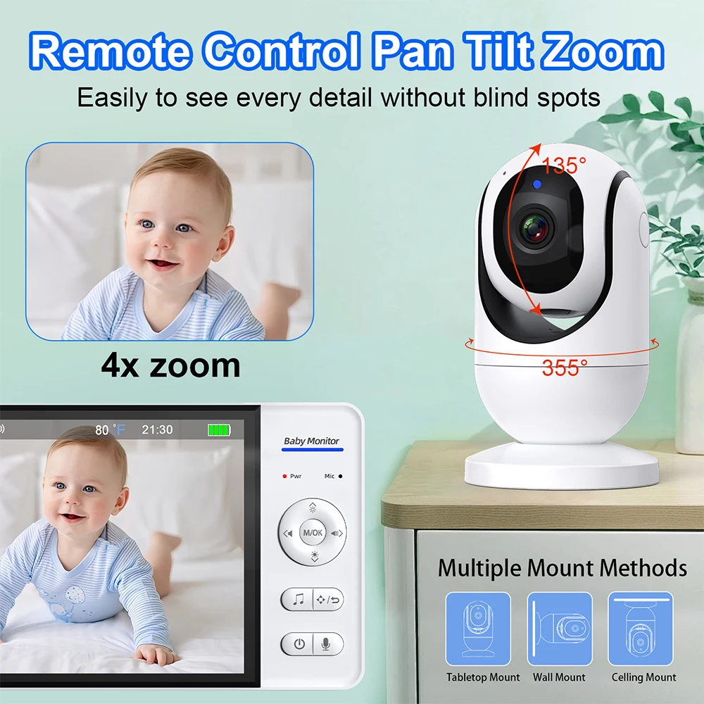 No WiFi 7 Inch Baby Monitor 2- - Audio Music Video บทวิจารณ์และราคา