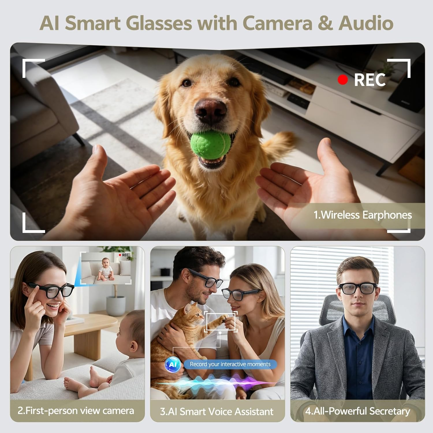 2026 Smart Camera Glasses 1080 - Audio Music To Video Ai Free บทวิจารณ์และราคา
