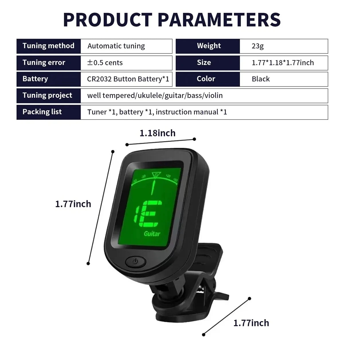 Bass Ukulele Violin Mandolin B - Guitar Tuner Clip บทวิจารณ์และราคา