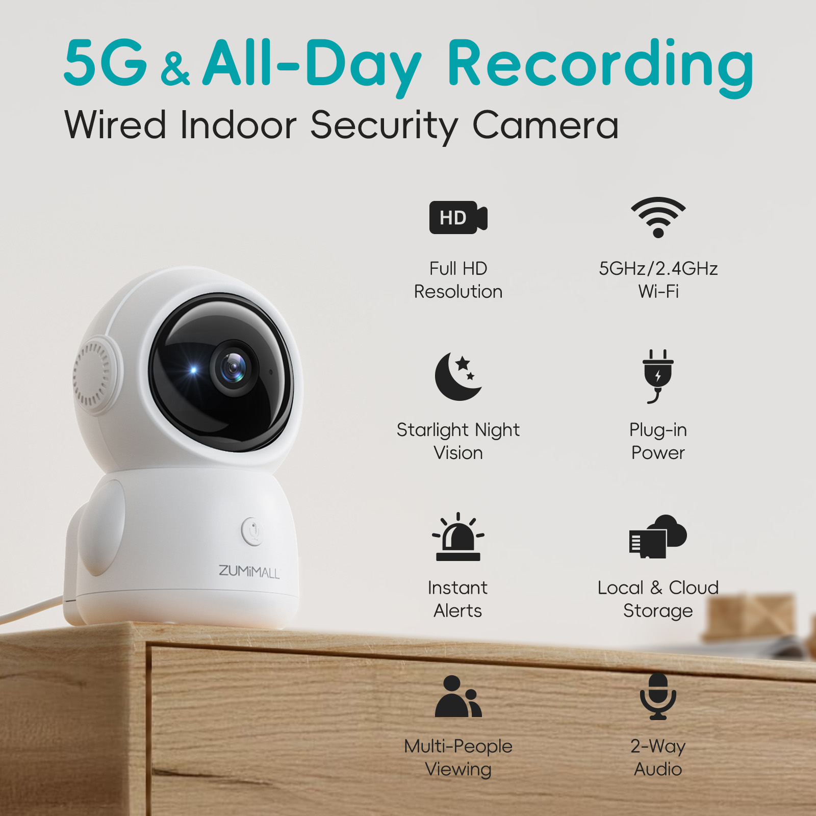 ZUMIMALL APP Wired security Ca - Audio Hd Music บทวิจารณ์และราคา