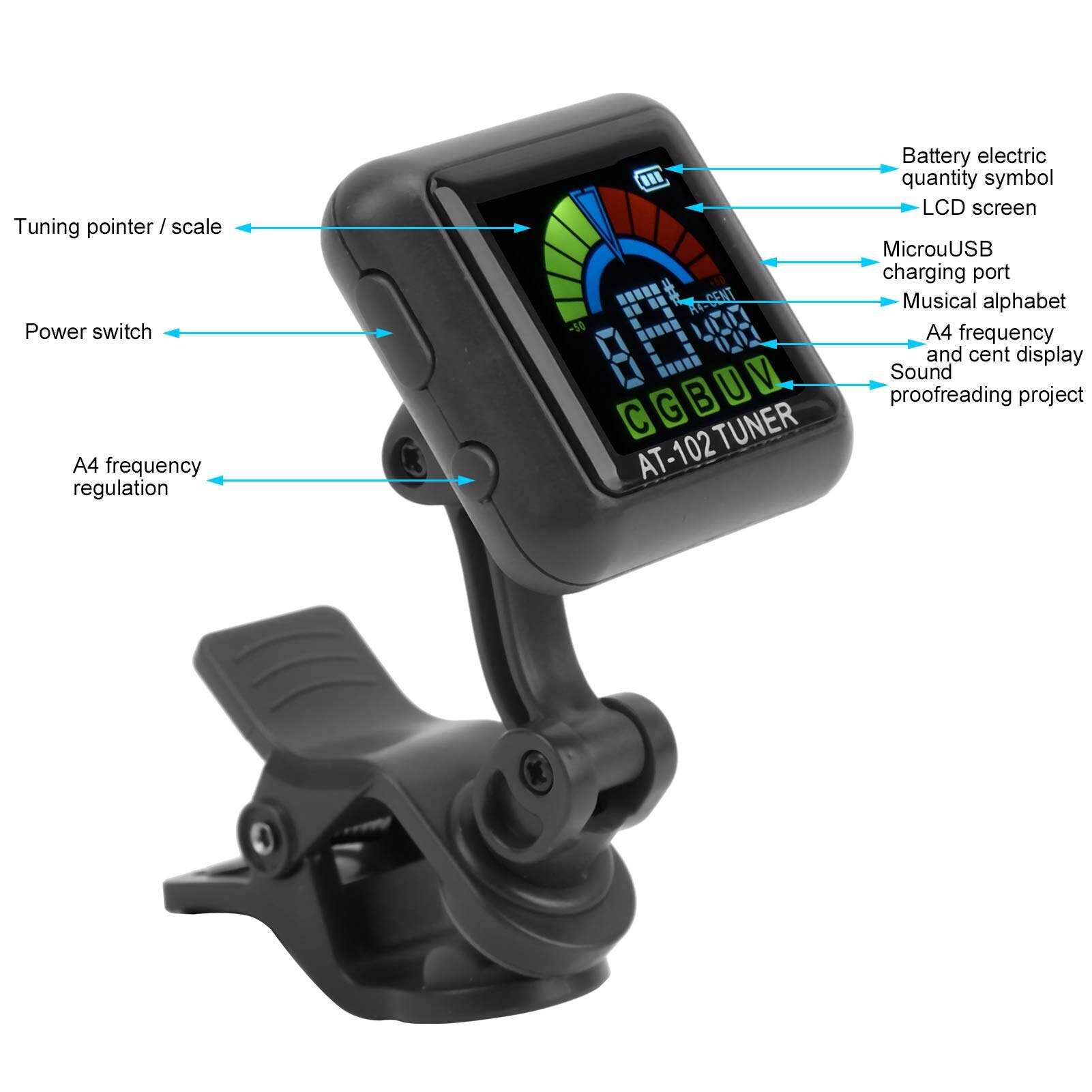Aroma Guitar Tuner, Violin Tun - Guitar Tuner Clip บทวิจารณ์และราคา