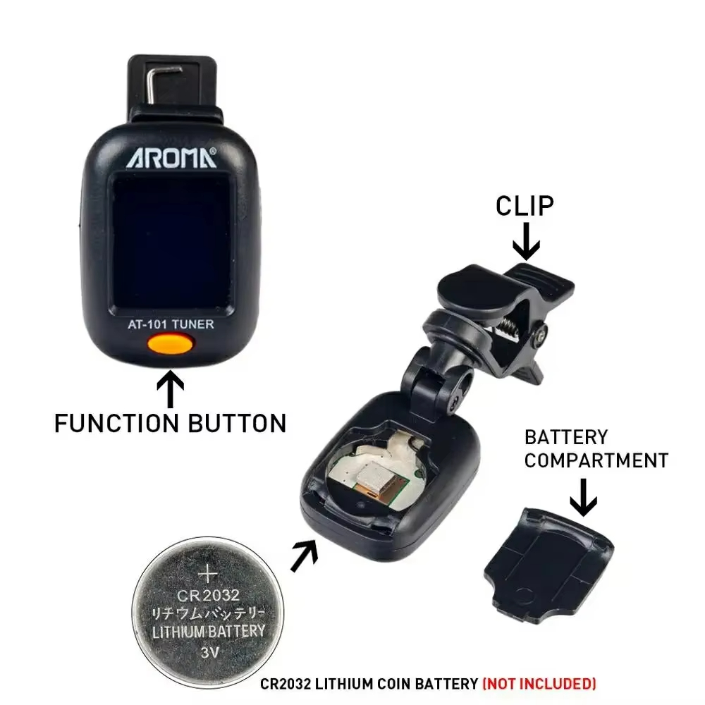 Aroma Clip-on Guitar Tuner AT- - Guitar Tuner Clip บทวิจารณ์และราคา