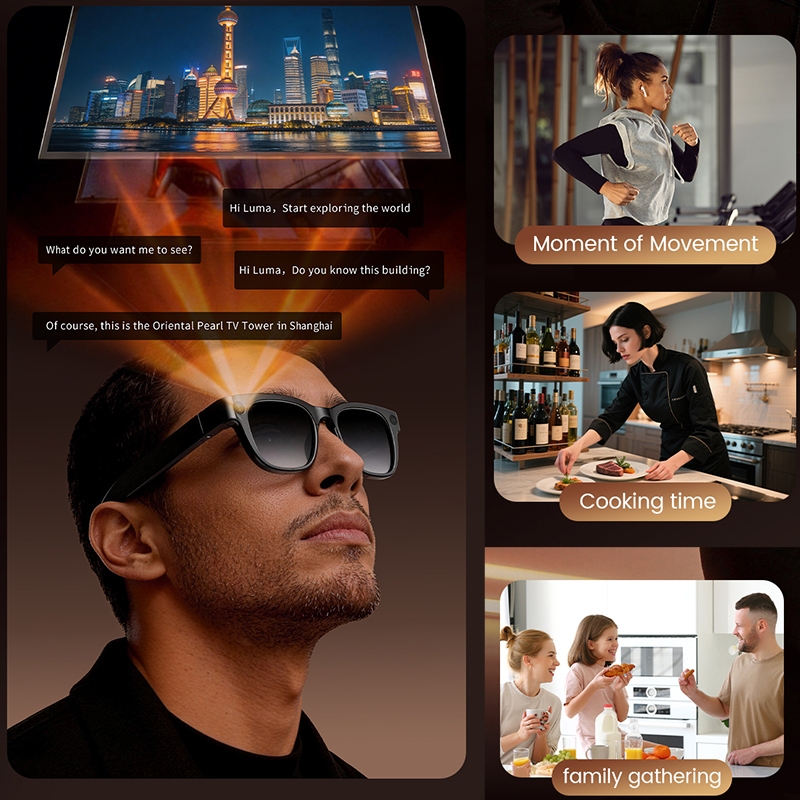 1300W HD Camera Smart AI Glass - Audio Music To Video Ai Free บทวิจารณ์และราคา