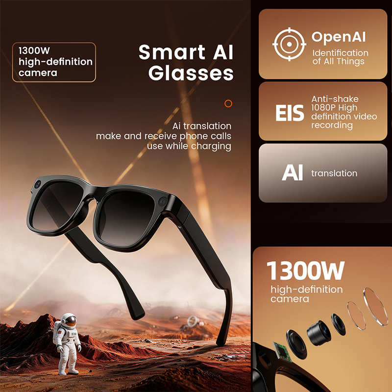 1300W HD Camera Smart AI Glass - Audio Music To Video Ai Free บทวิจารณ์และราคา