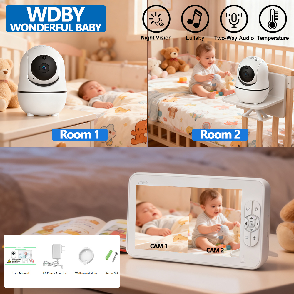 7.0 Inch HD Video Baby Monitor - Audio Hd Music บทวิจารณ์และราคา