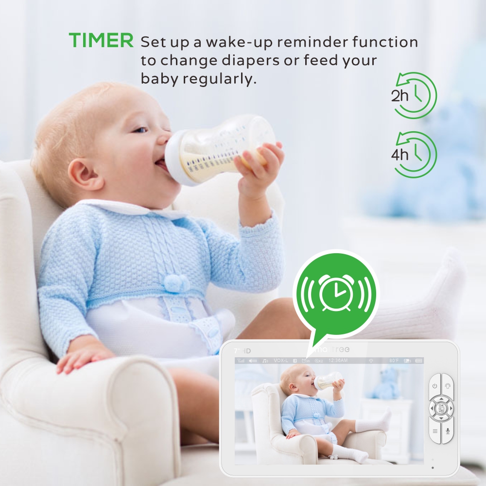 7.0 Inch HD Video Baby Monitor - Audio Hd Music บทวิจารณ์และราคา