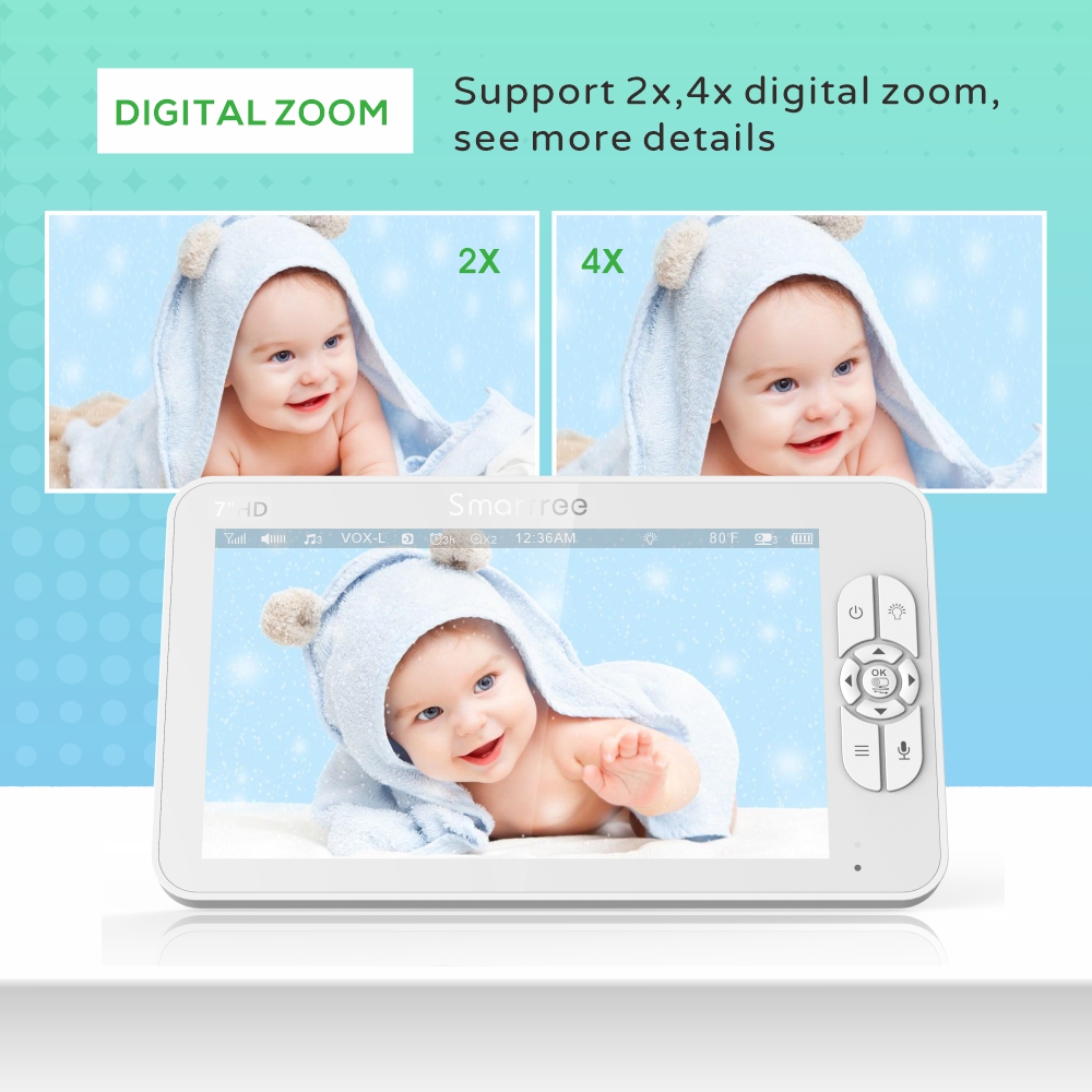 7.0 Inch HD Video Baby Monitor - Audio Hd Music บทวิจารณ์และราคา