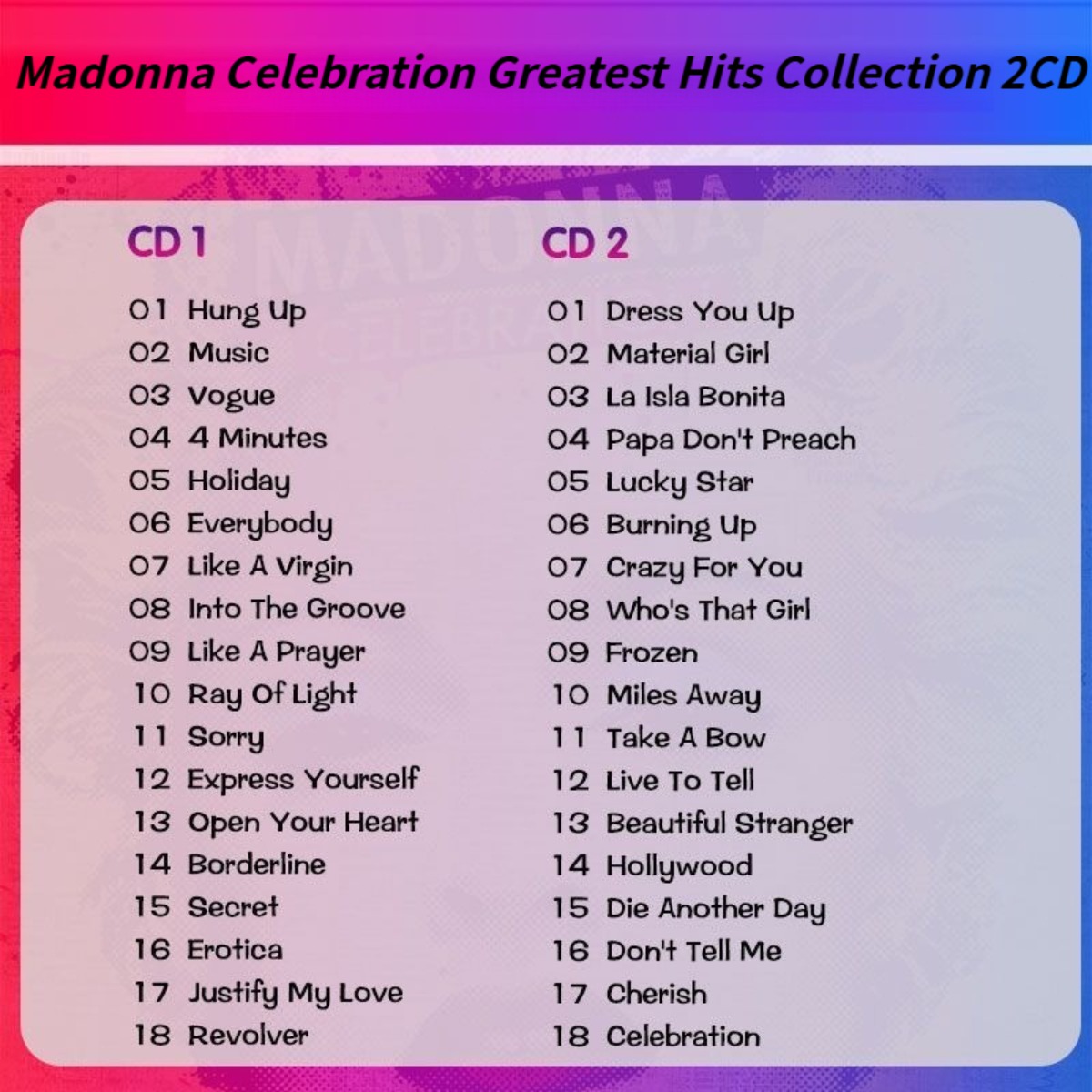 Madonna Celebration The Ultima - Audio Music New บทวิจารณ์และราคา