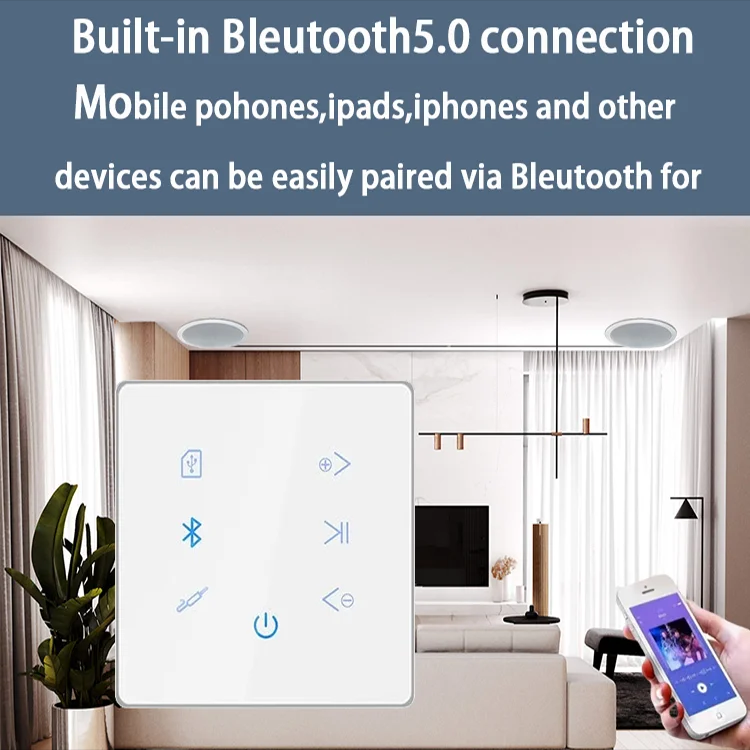 Bluetooth Wall Amplifier Home  - Audio Music System For Home บทวิจารณ์และราคา