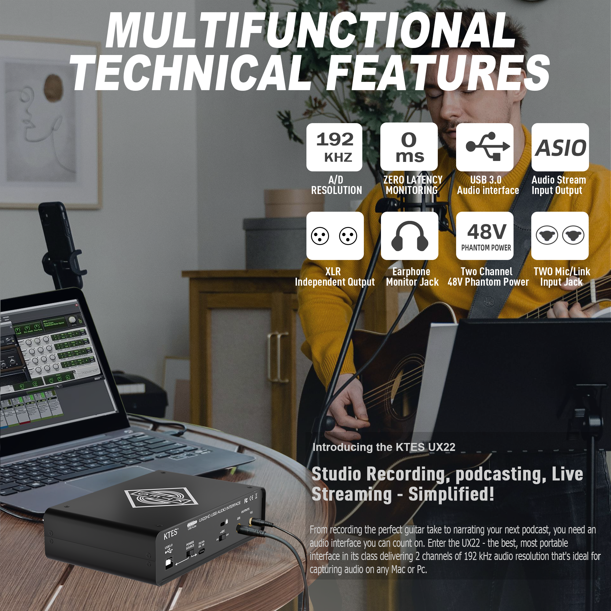 UX22 Audio Interface 192kHz 32 - Audio Youtube Music Free บทวิจารณ์และราคา