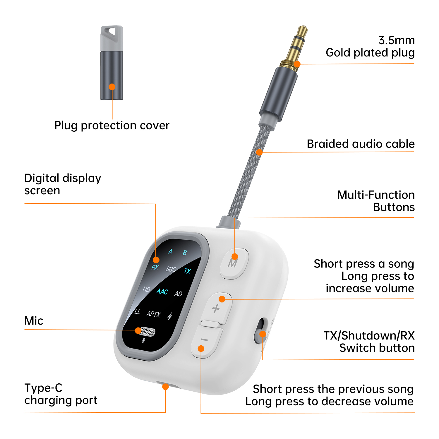2 in 1 aptX Bluetooth Audio Re - Audio Hd Music บทวิจารณ์และราคา