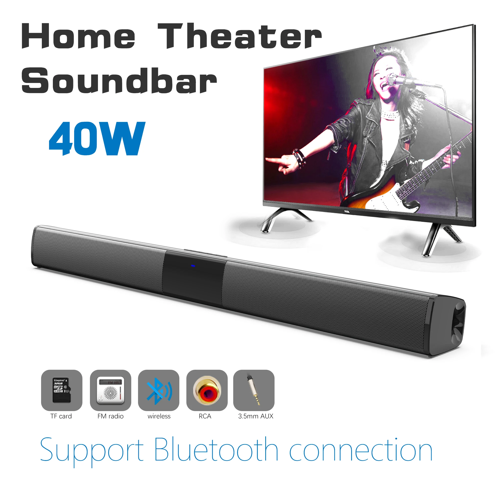 40W High Power Soundbar for TV - Audio Music System For Home บทวิจารณ์และราคา