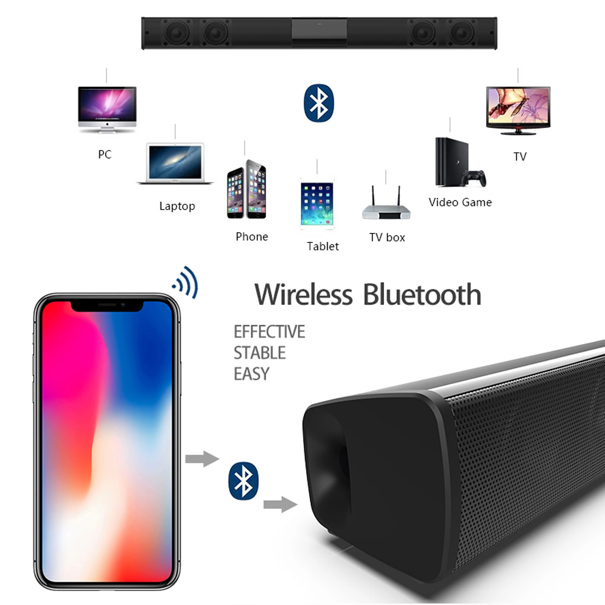 40W High Power Soundbar for TV - Audio Music System For Home บทวิจารณ์และราคา