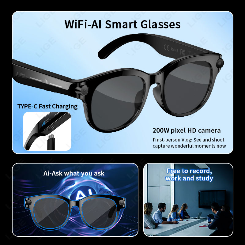 LIGE Camera Smart Glasses AI R - Audio Music To Video Ai Free บทวิจารณ์และราคา
