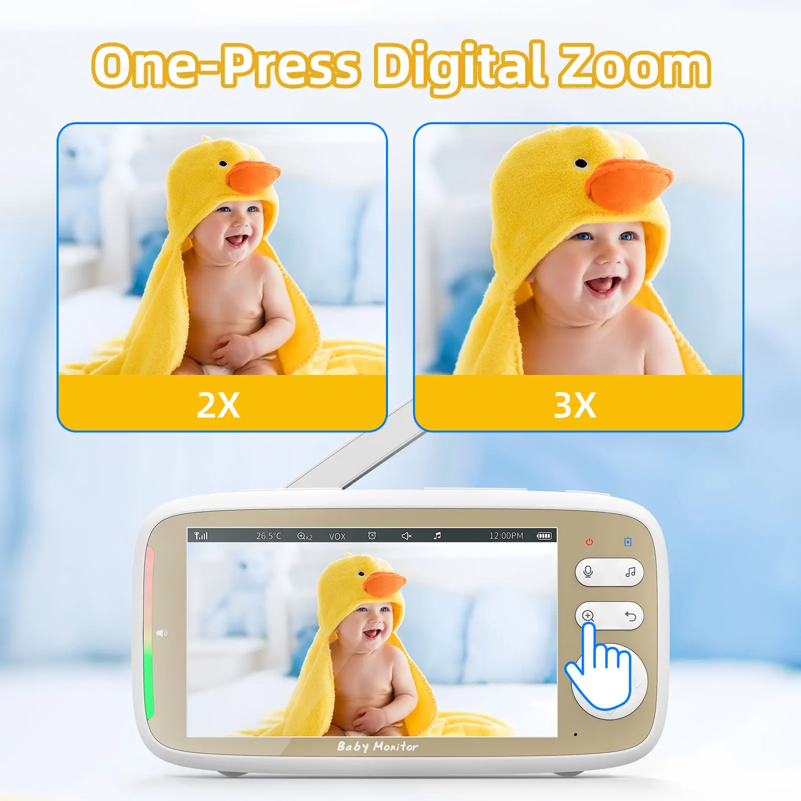 5 Inch Baby Monitor 3X Zoom PT - Audio Hd Music บทวิจารณ์และราคา