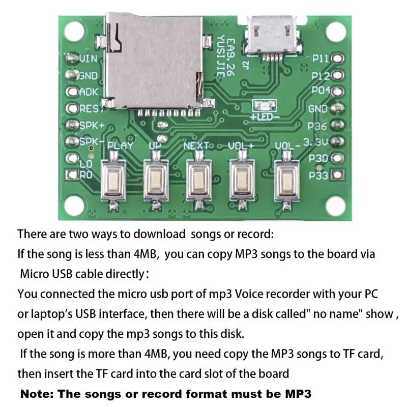 RCmall MP3 Voice Module Kit We - Audio Music For Download บทวิจารณ์และราคา