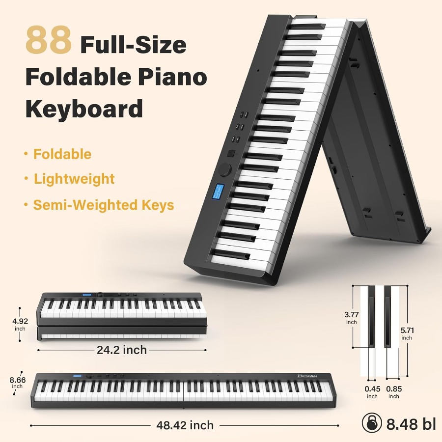 BESFAN 88 Key Portable Folding - Music Stand Folding บทวิจารณ์และราคา