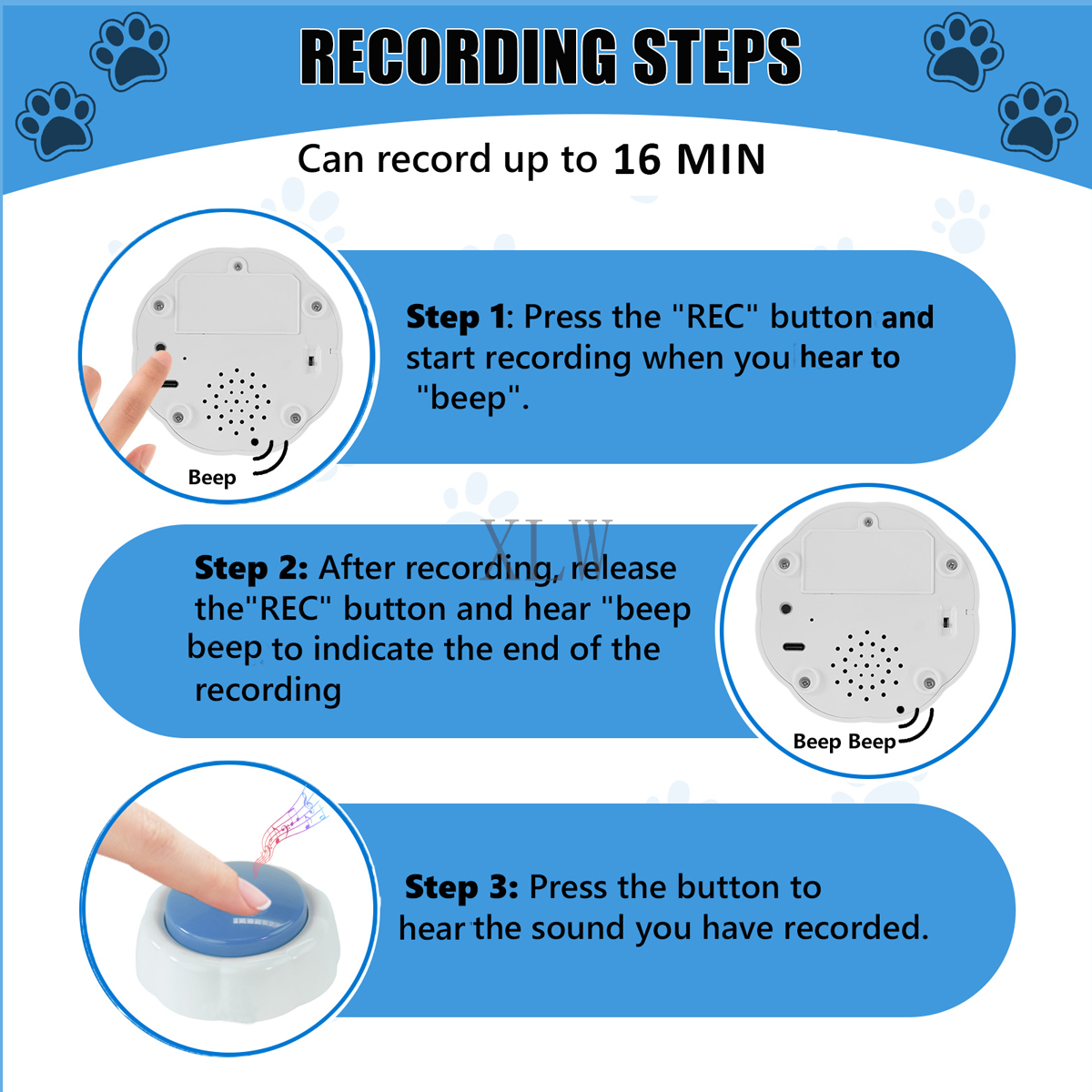 Voice Recording Button,16MB US - Audio Music For Download บทวิจารณ์และราคา